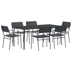 vidaXL Dining Set 7 pcs Anthracite Steel
