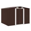 vidaXL Garden Shed | Brown | Galvanised steel | Large | Garden Shed