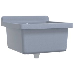 vidaXL Sink Washbasin for Wall Mounting Grey 40x40x24 cm Resin