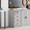 vidaXL Garage Storage Cabinet Grey Sonoma 40x51x85 cm Solid Wood Pine