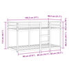 vidaXL Bunk Bed without Mattress Pink 75x190 cm Small Single Solid Wood Pine