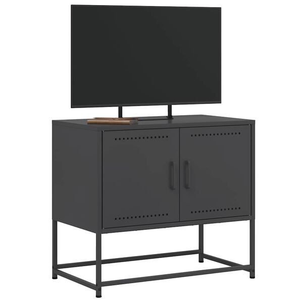 vidaXL TV Cabinet Black 68.5x39x60.5 cm Steel