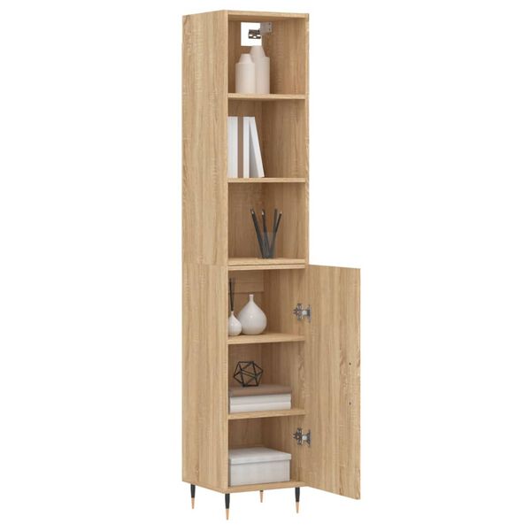 vidaXL Highboard Sonoma Oak 34.5x34x180 cm Engineered Wood