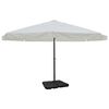 vidaXL Aluminium Garden Parasol with Portable Base White
