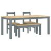 vidaXL 4 Piece Dining Set Panama Grey Solid Wood Pine
