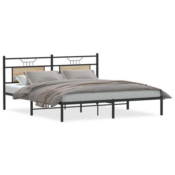 vidaXL Bed Frame without Mattress Sonoma Oak 160x200 cm Engineered Wood