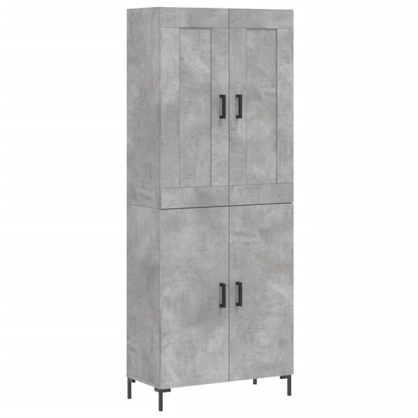 vidaXL Highboard Concrete Grey 69.5x34x180 cm Engineered Wood