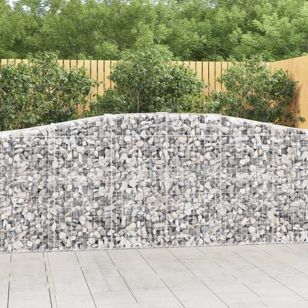 vidaXL Arched Gabion Baskets 7 pcs 400x50x100/120 cm Galvanised Iron