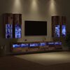 vidaXL TV Wall Cabinet Set Wall-mounted 7 pcs Old Wood Engineered Wood