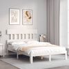 vidaXL Bed Frame without Mattress White 140x190 cm Solid Wood Pine