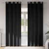vidaXL Blackout Curtains with Rings 2 pcs Black 225 x 140 cm Polyester