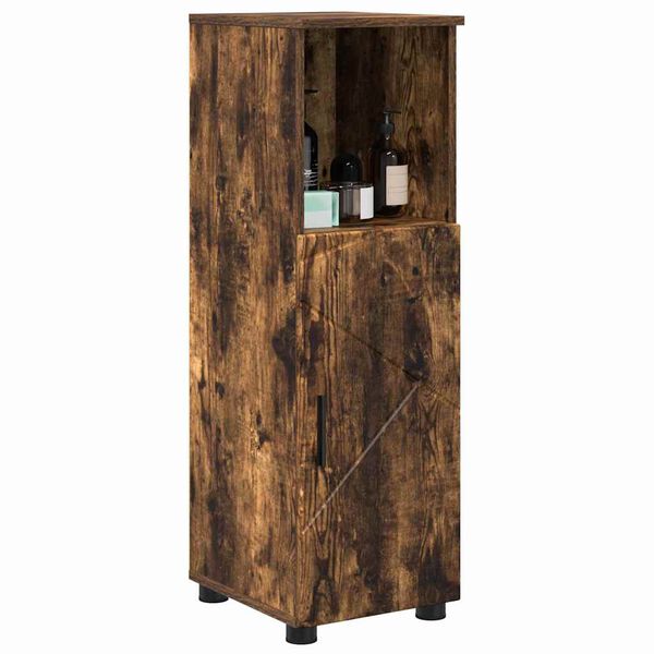 vidaXL Bathroom Cabinet with Storage Smoked Oak 30 x 35 x 95 cm