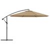 vidaXL Cantilever Garden Parasol with Aluminium Pole 350 cm Taupe