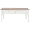 vidaXL Coffee Table White 100x50x46 cm Solid Wood Paulownia