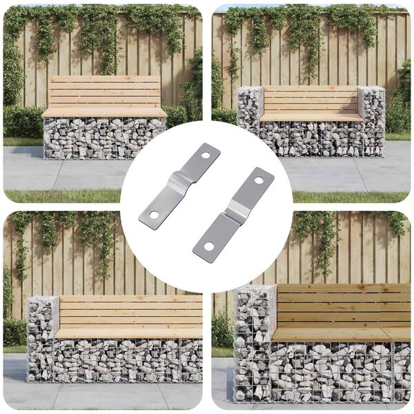 vidaXL Strike Plate 2 pcs Silver 50 x 10 x 1.2 mm Iron