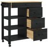 vidaXL Kitchen Trolley Black