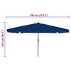 vidaXL Garden Parasol Blue and Black 395 x 395 x 245 cm