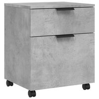 vidaXL Mobile File Cabinet with Wheels Concrete Grey 45x38x54 cm Engineered Wood
