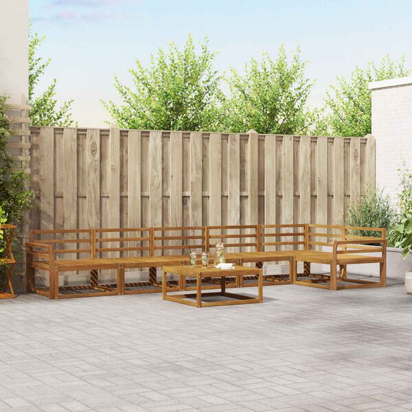 vidaXL Outdoor Sofa Set 7 pcs Natural Solid Acacia Wood