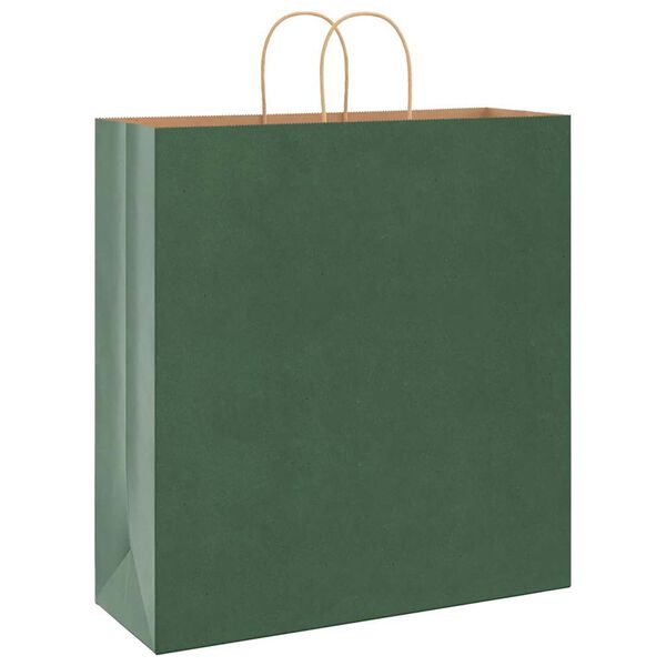 vidaXL Paper Bags 250 pcs with Handles Green 45x17x48 cm