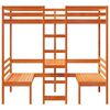 vidaXL Loft Bed Frame with Desk and Chairs Wax Brown 80x200cm Solid Wood Pine