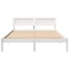 vidaXL Bed Frame with Headboard White 150 x 200 cm Solid Pine Wood