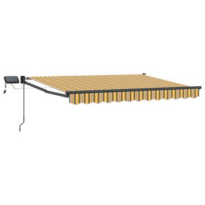 vidaXL Manual Retractable Awning with LEDs 3.5 x 2 m