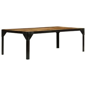 vidaXL Coffee Table Solid Rough Mango Wood and Steel 110 cm