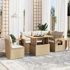 vidaXL 6 Piece Garden Sofa Set with Cushions Beige Poly Rattan