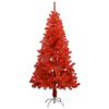 vidaXL Artificial Pre-lit Christmas Tree with Ball Set Red 120 cm PVC