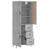vidaXL Highboard Concrete Grey 69.5x34x180 cm Engineered Wood