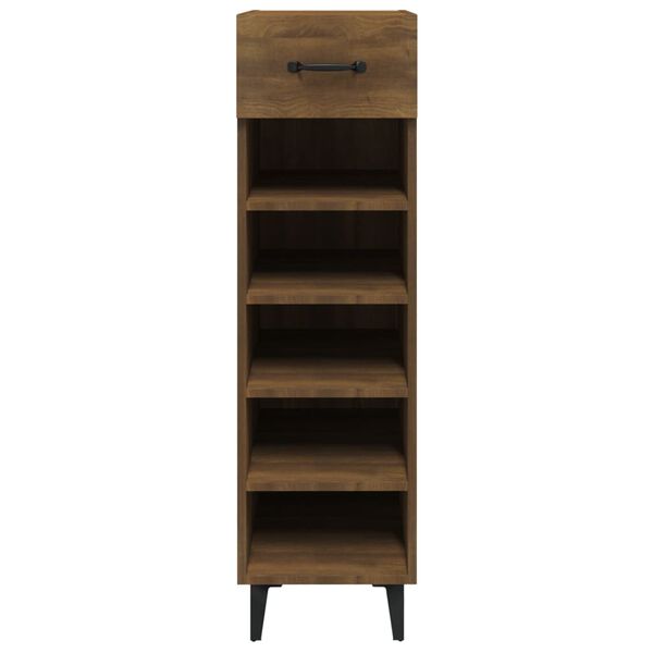 vidaXL Shoe Cabinet Brown Oak 30x35x105 cm Engineered Wood