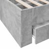 vidaXL Bed Frame with Drawers without Mattress Concrete Grey 150x200 cm King Size