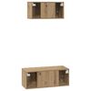 vidaXL TV Cabinet Set Wall-mounted 2 pcs Artisan Oak Engineered Wood