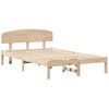 vidaXL Bed Frame with Headboard Natural 140 x 190 cm Solid Pine Wood
