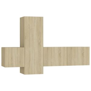 vidaXL 3 Piece TV Cabinet Set Sonoma Oak Engineered Wood