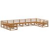 vidaXL Outdoor Sofa Set 10 pcs Natural Solid Acacia Wood