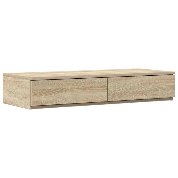 vidaXL Bed Drawers Sonoma Oak 90 x 36.5 x 16.5 cm Engineered Wood