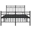 vidaXL Metal Bed Frame without Mattress with Footboard Black 120x190cm