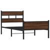 vidaXL Bed Frame without Mattress Brown Oak 90x190 cm Single Engineered Wood