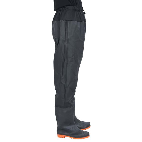 vidaXL Waist Waders with Boots Black Size 40