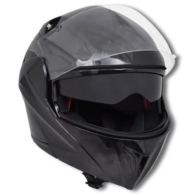 Motor Helmet Black M Double Folding Visor