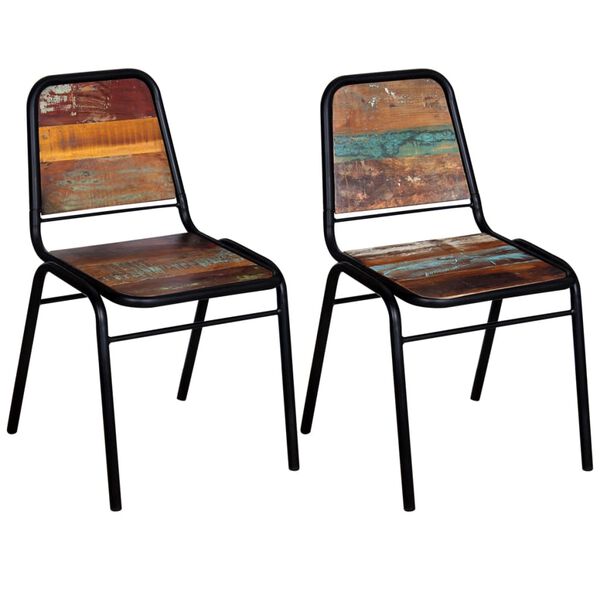 vidaXL Dining Chairs 2 pcs Solid Reclaimed Wood