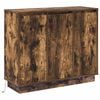 vidaXL LED Sideboard Smoked Oak 90 x 32 x 75 cm Engineered Wood