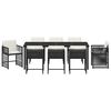 vidaXL Garden Dining Set 9 pcs Black Poly Rattan