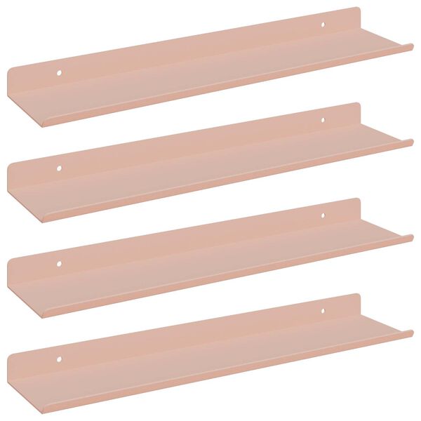 vidaXL Floating Shelf Wall-mounted 4 pcs Pink 40 x 8.5 x 2.5 cm Steel