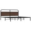 vidaXL Metal Bed Frame without Mattress Brown Oak 180x200 cm Super King