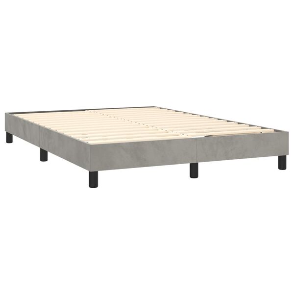 vidaXL Box Spring Bed Frame Light Grey Double Velvet (UK/IE/FI/NO only)