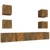 vidaXL 6 Piece TV Cabinet Set Smoked Oak Engineered Wood