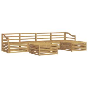 vidaXL Outdoor Sofa Set 6 pcs White 79 x 79 x 37 cm Solid Acacia Wood